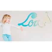 Plaque de Porte Personnalisée Enfant - Motif Tipi - Couleur Turquoise/Ecru