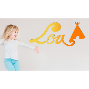 Plaque de Porte Personnalisée Enfant - Motif Tipi - Couleur Jaune/Orange