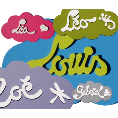 PLAQUE DE PORTE FORME NUAGE