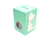 Tirelire Personnalisée pour Garçon- Motif Chat - Couleur Vert