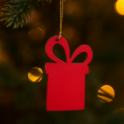 Déco sapin forme Paquet Cadeau