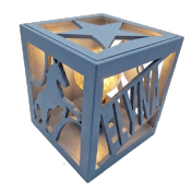 Lampe cube Nouvelle Couleur Ardoise Bleue