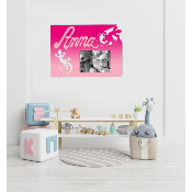 Cadre photo motif SALAMANDRE prénom personnalisé pour chambre d'enfant