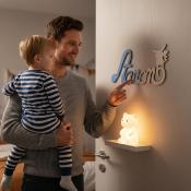 Plaque de Porte Personnalisée en Bois - Motif Pikachu - Couleur Bleu/Ecru