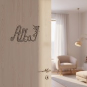 Plaque de Porte - Motif Fée - Couleur Mastic