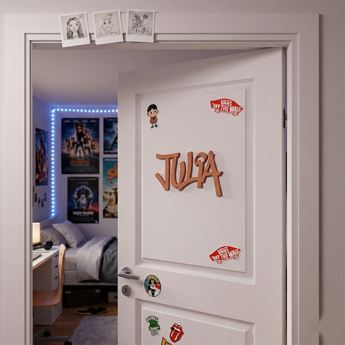 Plaque de porte GRAFF Nouvelle Palette couleur Bois de Cannelle