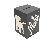 Tirelire pour Garçon - Motif Chien - Couleur Anthracite