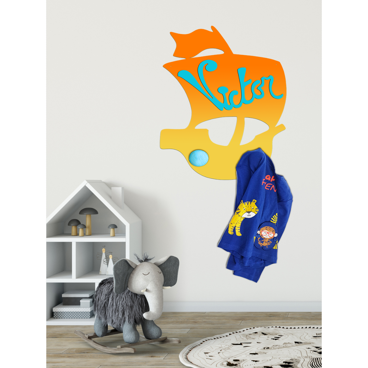 Porte Manteau Enfant, Forme Bateau Pirate