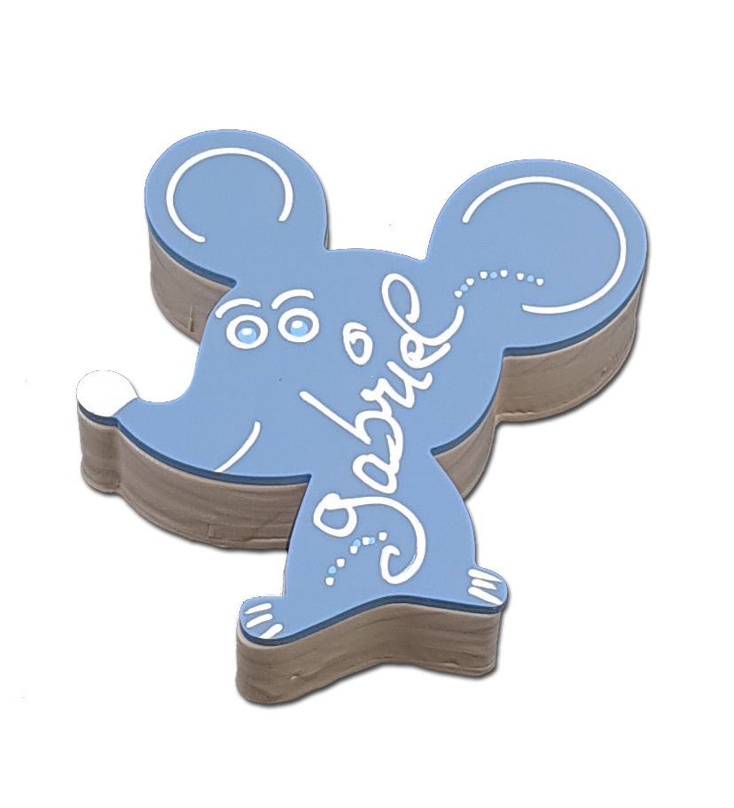 Bote  dents de lait "La Souris" couleur bleue prnom personnalisable