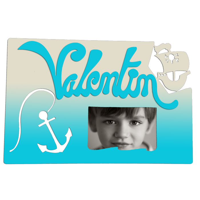 Cadre photo motif PIRATE prénom personnalisé pour chambre d'enfant