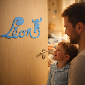 Plaque de Porte - motif Stitch - Couleur Bleu