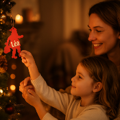 Père Noël 2 déco sapin avec Prénom