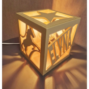 Lampe cube Nouvelle Couleur Chêne Pâle