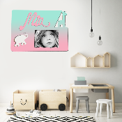 Cadre photo motif SAVANE prénom personnalisé pour chambre d'enfant