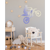 Plaque de porte en bois forme Motocross pour enfant couleur au choix  Prénom Personnalisable