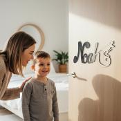 Plaque de Porte - motif Dino - Couleur Anthracite/Ecru