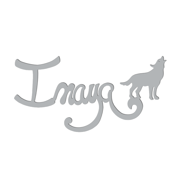 Plaque de porte en bois, animaux, motif Loup, Prénom personnalisable