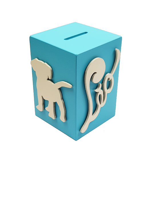 Tirelire pour Enfant - Motif Chien - Couleur Turquoise