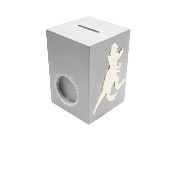 Tirelire en Bois pour Garçon - Motif Dinosaure - Couleur Grise