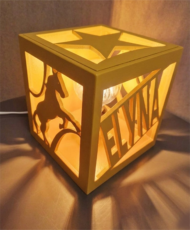 Lampe cube Nouvelle Couleur Or Tournesol