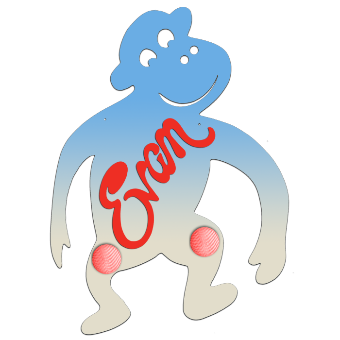 Porte Manteau Enfant - Forme Singe - 2 patères