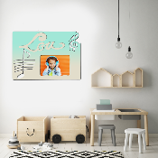 Cadre photo motif MUSIQUE prénom personnalisé pour chambre d'enfant