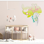 Porte Manteau Enfant - Forme Baleine - 2 Patères