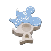Boîte à dents de lait "La Souris" couleur bleue prénom personnalisable
