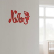 Plaque de Porte - motif Pirate - Couleur Rouge