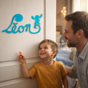 Plaque de Porte - motif Stitch - Couleur Turquoise