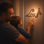 Plaque de Porte Personnalisée Enfant - Motif Tipi - Couleur Mastic