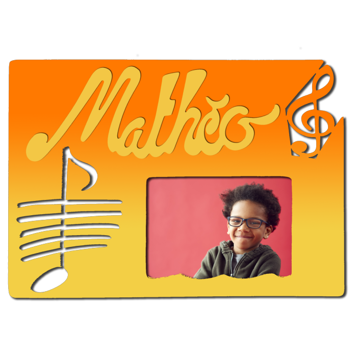 Cadre photo motif MUSIQUE prénom personnalisé pour chambre d'enfant