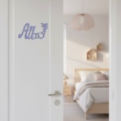 Plaque de Porte - Motif Fée - Couleur Parme clair