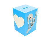 Tirelire pour Garon - Motif Coeur - Couleur Turquoise
