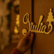 Plaque de porte Sapin de Noël avec Prénom