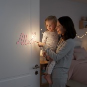 Plaque de Porte - Motif Fée - Couleur Lilas