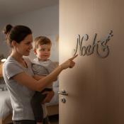 Plaque de Porte - motif Dino - Couleur Mastic