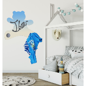 Porte Manteau Personnalisé - Forme Ourson - 2 Patères