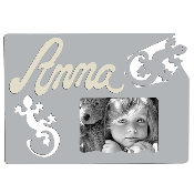 Cadre photo motif SALAMANDRE prénom personnalisé pour chambre d'enfant