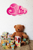 Plaque de porte en bois forme Nuage SANS MOTIF pour enfant couleur au choix  prénom personnalisable 