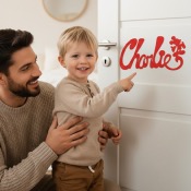 Plaque de Porte Personnalisée Enfant - Motif Mickey - Couleur Rouge