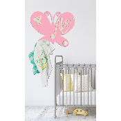 Porte Manteau Personnalisé - Forme Papillon - 2 Patères 