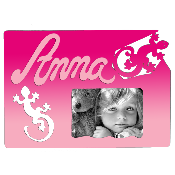 Cadre photo motif SALAMANDRE prénom personnalisé pour chambre d'enfant