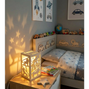 Lampe colonne Nouvelle Couleur Lin Blanc