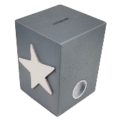 Tirelire personnalisée en bois avec motif couleur anthracite