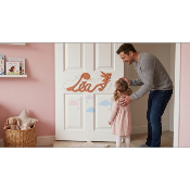 Nouvelle Plaque de Porte - Motif Fée - Couleur Bois de Cannelle