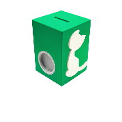 Tirelire Personnalisée pour Garçon- Motif Chat - Couleur Vert Foncé