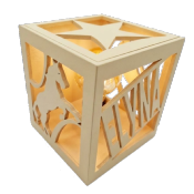 Lampe cube Nouvelle Couleur Chêne Pâle