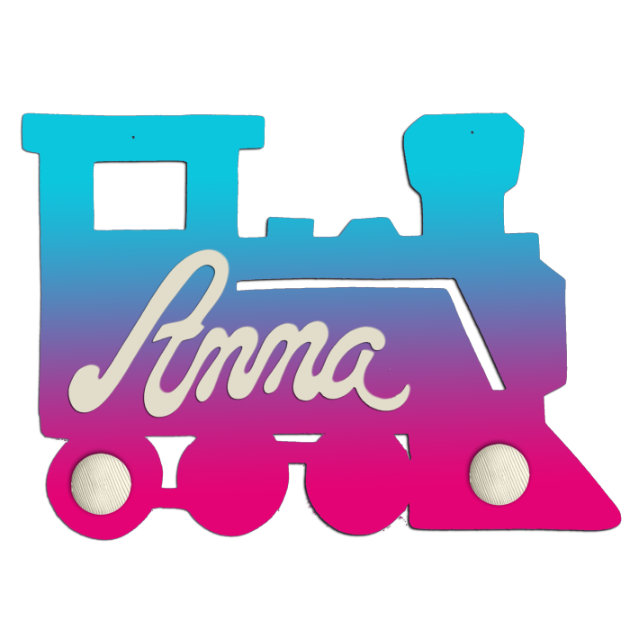 Porte Manteau Personnalisé - Forme Train - 2 Patères
