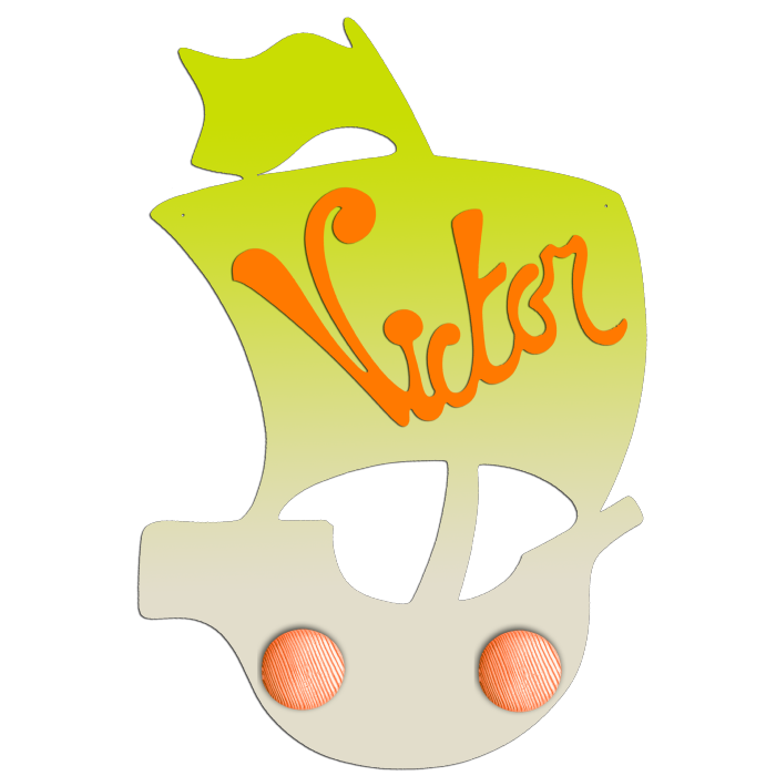 Porte Manteau Enfant - forme Bateau de pirate - 2 patères